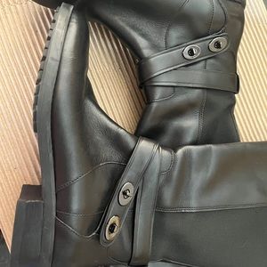 Coach black leather boots